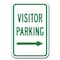 Signmission Visitor Parking with right arrow 12inx18in Heavy Gauges, A-1218 Hospital - Visitor Pk right arrow A-1218 Hospital - Visitor Pk right arrow - alternate 1